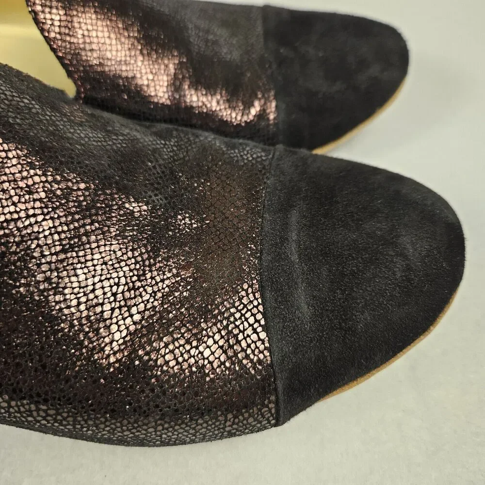 Kudeta Leather Loafer Women 40 Italian Designer Sparkle Suede Burgundy 9.5 Heels